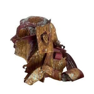 Vintage Abstract Figural Sculpture With Modern Rustic Industrial Look Folk Art